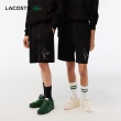 【LACOSTE】中性款-Lacoste x Netflix棉質亞森羅蘋鱷魚短褲(黑色)