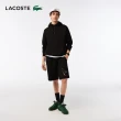【LACOSTE】中性款-Lacoste x Netflix棉質亞森羅蘋鱷魚短褲(黑色)