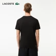 【LACOSTE】男裝-SPORT 3D 印花鱷魚皮透氣短袖T恤(黑色)