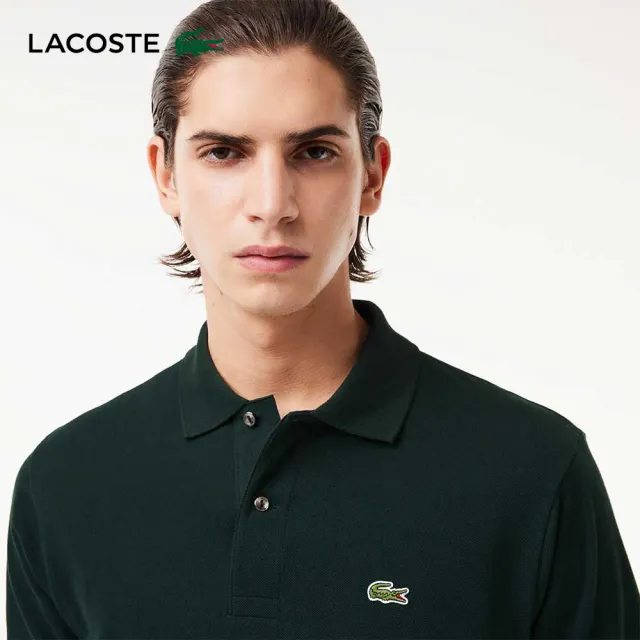 【LACOSTE】男裝-經典L1212短袖Polo衫(墨綠色)