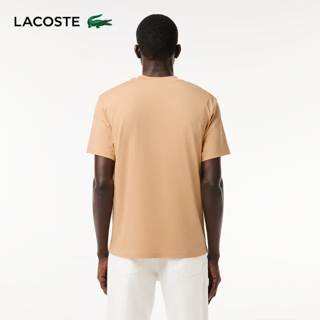 【LACOSTE】男裝-經典版型logo棉質短袖T恤(卡其色)