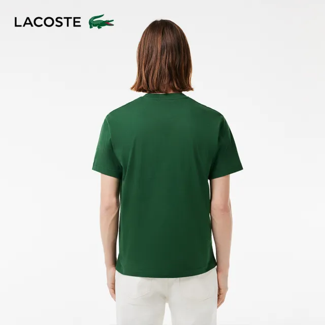 【LACOSTE】男裝-經典版型logo棉質短袖T恤(深綠色)