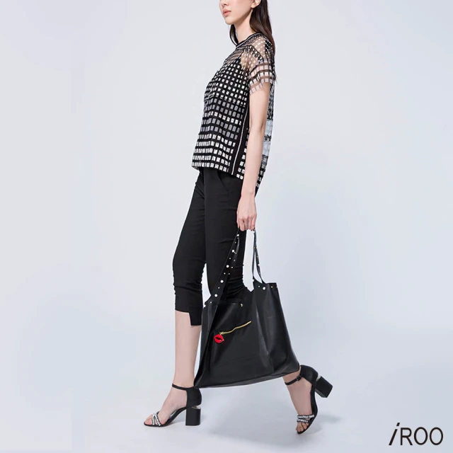 iROO 波紋圖騰流行時尚無袖連身褲品牌優惠