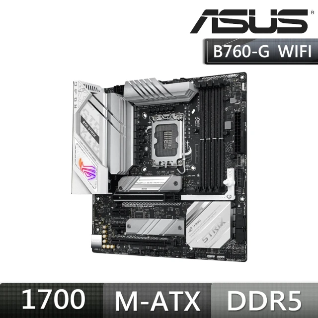 ASUS 華碩ASUS 華碩 ROG STRIX B760-G GAMING WIFI 主機板+華碩 DUAL RTX4060-O8G WHITE 顯示卡(組合4-4)