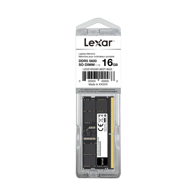 【Lexar 雷克沙】NB-DDR5 5600/16GB 筆記型記憶體