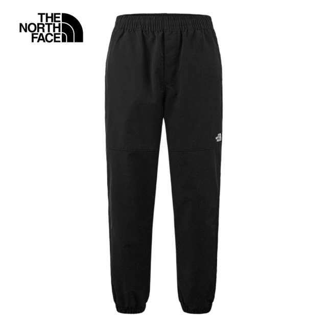 The North Face 北面男款黑色防風防潑水舒適彈力褲腳休閒縮口褲｜83T6JK3