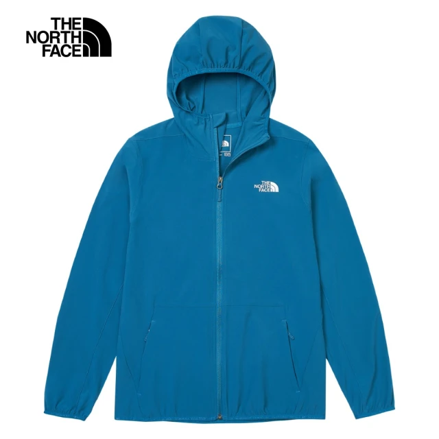 The North Face 北面男款藍色防潑水防曬連帽防風外套｜7WCYO0X