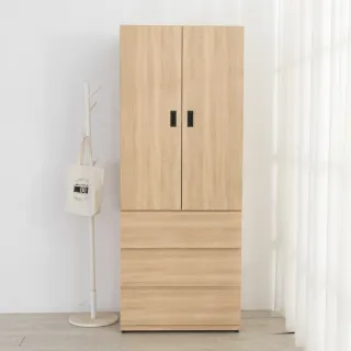 【IDEA】薩斯4X7尺拉門木質收納衣櫃/衣櫥(2開3抽/2色任選)