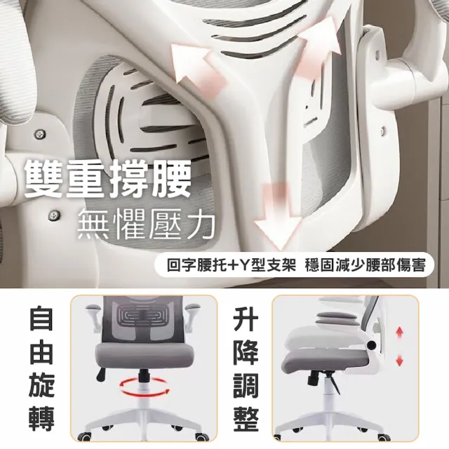 【Hongjin】3D頭枕減壓工學辦公椅 安全電腦椅 會議椅 休息椅 辦公躺椅(升級版可後仰 升降辦公椅)