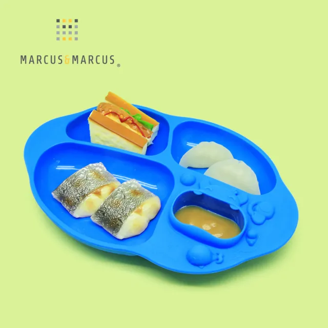 【MARCUS&MARCUS】動物樂園造型吸力分隔餐盤(多色可選)