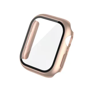 【General】Apple Watch 保護殼 SE2 / SE 簡約輕薄防撞防摔 鋼化玻璃二合一 手錶保護殼(玫瑰金)