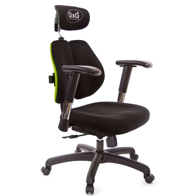 GXG 吉加吉 雙軸枕 雙背電腦椅 2D滑面金屬扶手(TW-
