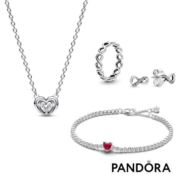 【Pandora官方直營】經典璀璨套組-項鏈/手鏈/戒指/耳環(多款可選)