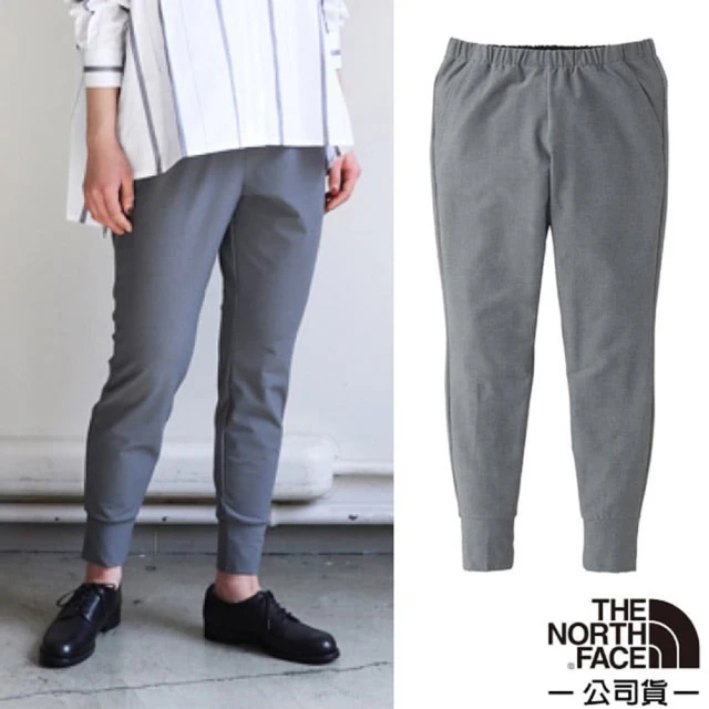 The North Face 女 Traction Rib Pant 彈性機能休閒九分褲.機能快乾休閒褲.運動褲(3V8V-02A 灰色 V)