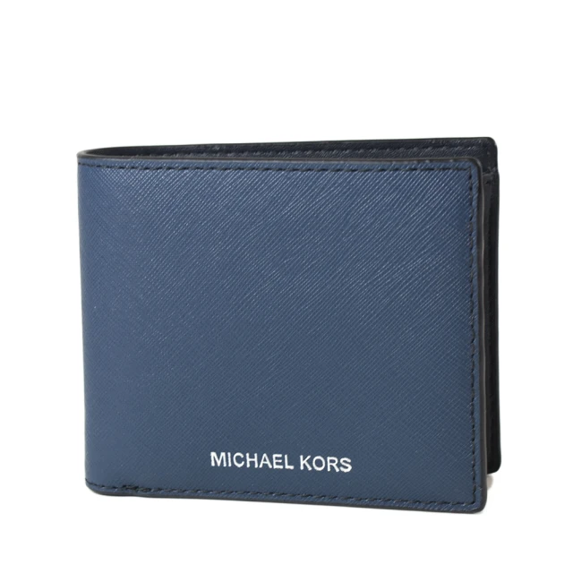 Michael KorsMichael Kors 男款 燙印LOGO防刮零錢袋短夾-藍色