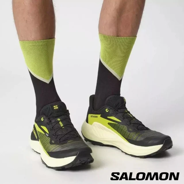 salomonsalomon 男 GENESIS 野跑鞋(黑/硫淡黃/黃)