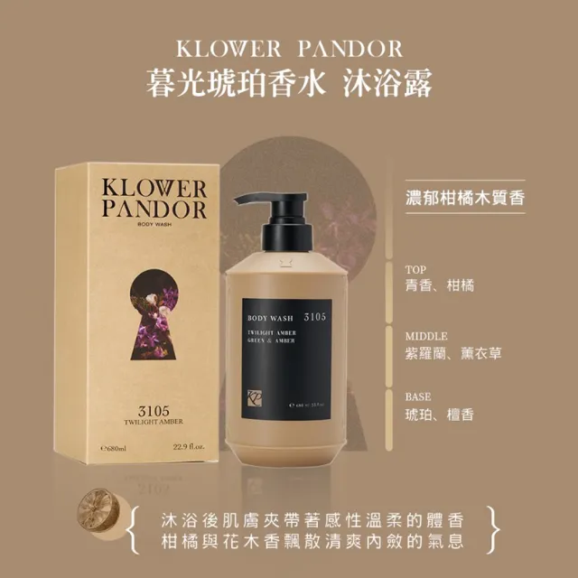 【KLOWER PANDOR】KP記憶香氛 潘朵拉記憶香水50ml+時光香水沐浴露680ml(多款任選)