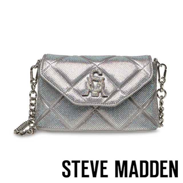 STEVE MADDENSTEVE MADDEN BDIVINE 鑽面閃亮菱格紋斜背包(銀色)