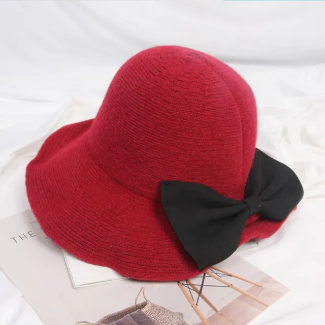【IMACO】日系蝴蝶結羊毛混紡針織帽(2頂)