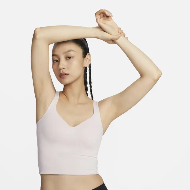 【NIKE 耐吉】運動內衣 女款 中度支撐 AS W NK DF ALATE BRA TANK 米白 FN0544-104