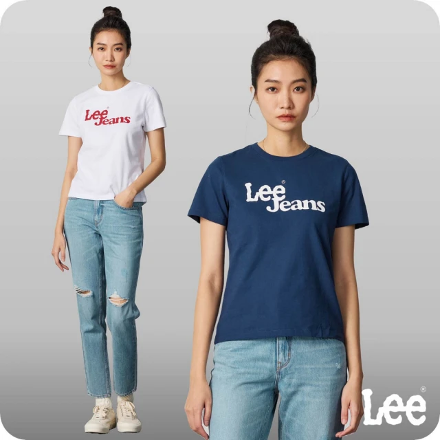 【Lee 官方旗艦】女裝 短袖T恤 / Lee Jeans 共2色 標準版型(LB402038179 / LB402038K14)