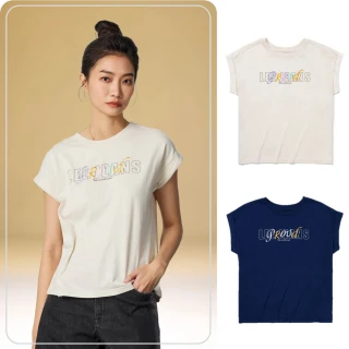 【Lee 官方旗艦】女裝 短袖T恤 / PROUD刺繡 共2色 季節性版型(LB402036173 / LB402036179)