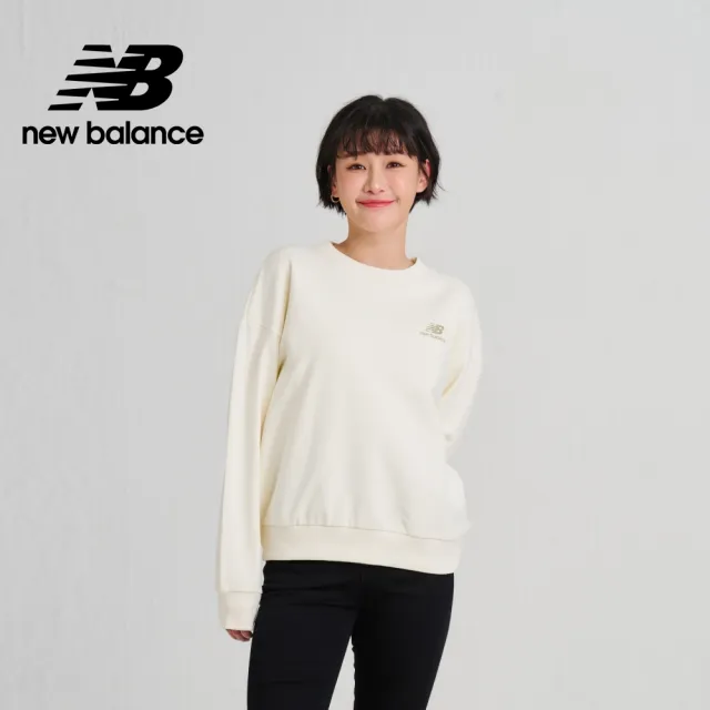 【NEW BALANCE】NB SDS圓領英文標語大學T/長袖上衣_AWT33317CIC_女性_奶油杏(亞版 版型正常)