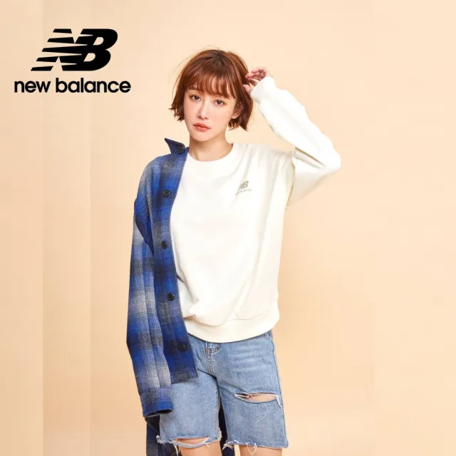 【NEW BALANCE】NB SDS圓領英文標語大學T/長袖上衣_AWT33317CIC_女性_奶油杏(亞版 版型正常)