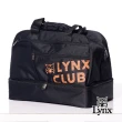 【Lynx Golf】男女Lynx山貓印花造型硬底式旅行外袋/雙層運動衣物袋(四色)