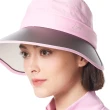 【Lynx Golf】女款抗UV功能可拆式變換中空帽造型Lynx字樣繡花可調式大盤帽(粉色)