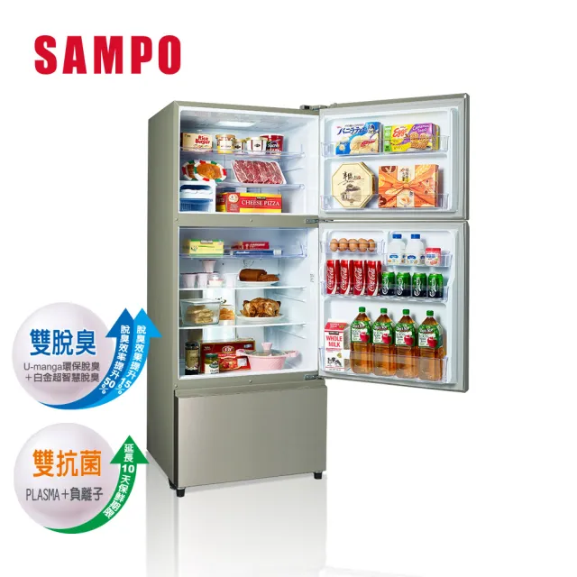【SAMPO 聲寶】580公升一級能效AIE全平面銅板系列變頻三門冰箱(SR-B58DV-Y6)