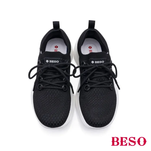 【A.S.O 阿瘦集團】BESO晴雨時光飛織透氣耐水休閒鞋(黑色)
