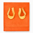 【SHASHI】紐約品牌 Lynx 立體緞帶耳環 波浪造型金色耳環(立體緞帶)