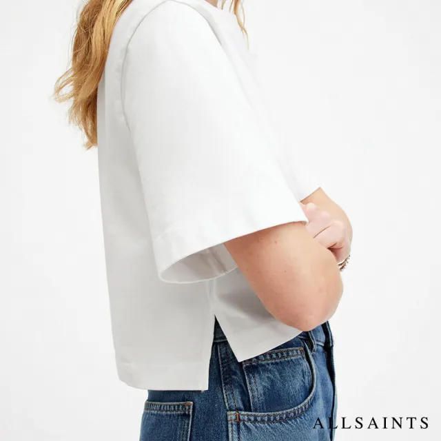 【ALLSAINTS】LOTTIE 純棉寬鬆短版短袖T恤-白 W132JA(舒適版型)