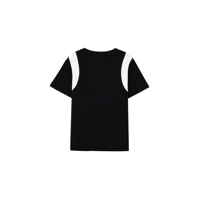 【GIORDANO 佐丹奴】童裝袖子拼接短袖上衣 Black&White系列(09 標誌黑)