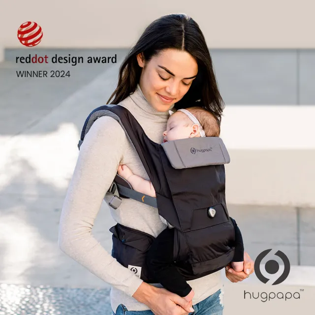 【hugpapa】DIAL-FIT PRO 3合1 韓國嬰兒透氣減壓 新生兒腰凳背巾(奢華全配組  前口水巾  新生兒墊  保暖罩)