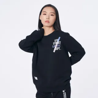 【5th STREET】男裝潮試紙印花長袖T恤-黑色