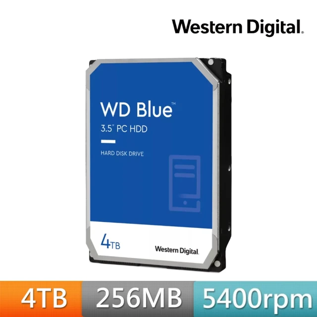 WD 威騰WD 威騰 藍標 4TB 3.5吋 5400轉 256MB 桌上型 內接硬碟(WD40EZAX)