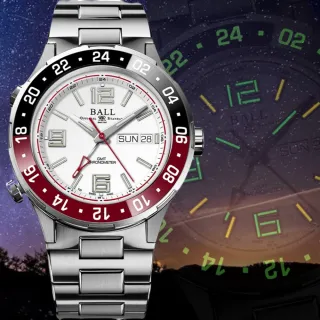 【BALL 波爾】官方授權 GMT 天文台認證機械錶(DG3000A-S8CJ-WH 燈管錶)