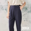 【IGD 英格麗】速達-網路獨賣款-釦調節西裝直筒褲(丈青)