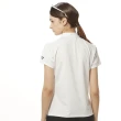 【Lynx Golf】女款吸溼排汗機能側開拉鍊造型半身千鳥紋印花短袖POLO衫/高爾夫球衫(白色)