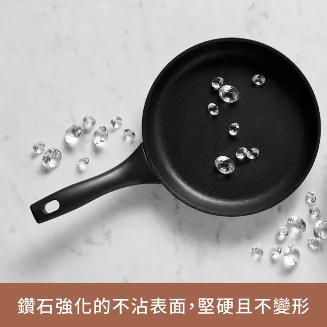 【MEYER 美亞】ESSTEELE意帝斯 皇室級鑽石不沾鍋 28cm平底鍋(IH/電磁爐適用)