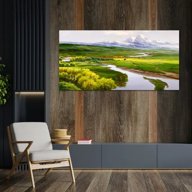 【御畫房】天山牧羊 國家一級畫師手繪油畫60×120cm(VF-126)