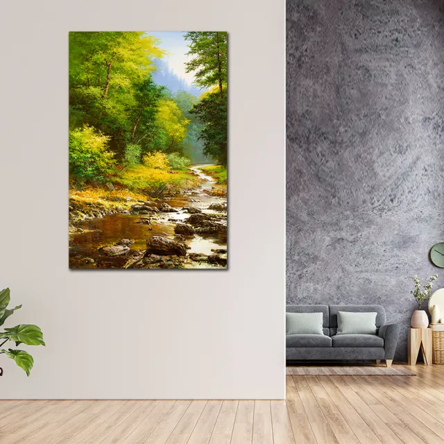 【御畫房】綠林風光 國家一級畫師手繪油畫60×90cm(VF-25)
