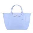 【LONGCHAMP】LE PLIAGE GREEN系列刺繡短把再生尼龍摺疊水餃包(中/多色選)