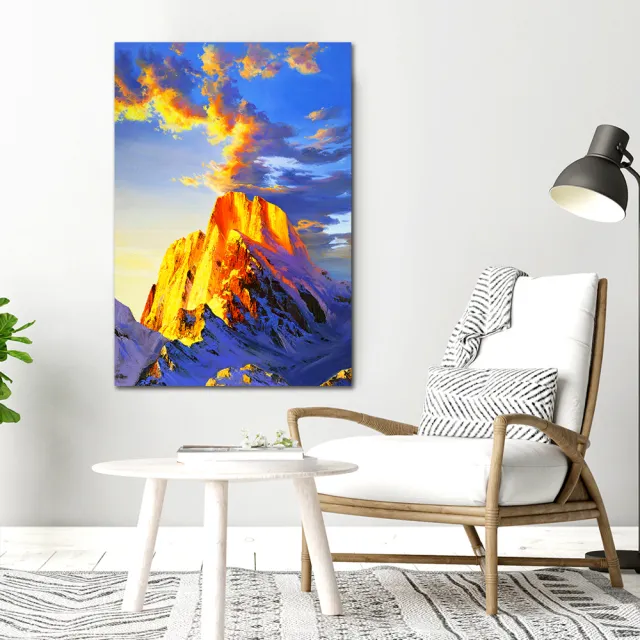 【御畫房】日照金山 國家一級畫師手繪油畫60×90cm(VF-101)