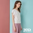 【IGD 英格麗】速達-網路獨賣款-華夫格V領上衣(白色)