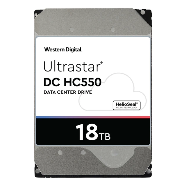WD 威騰 Ultrastar DC HC550 18TB 3.5吋 7200轉 512MB 企業級 內接硬碟(WUH721818ALE6L4)