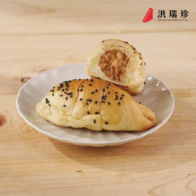 【洪瑞珍】角角餐包2盒組共12入(每盒6入共2盒 奶酥/芋泥/肉鬆  早餐 宵夜 爆餡 點心 下午茶)
