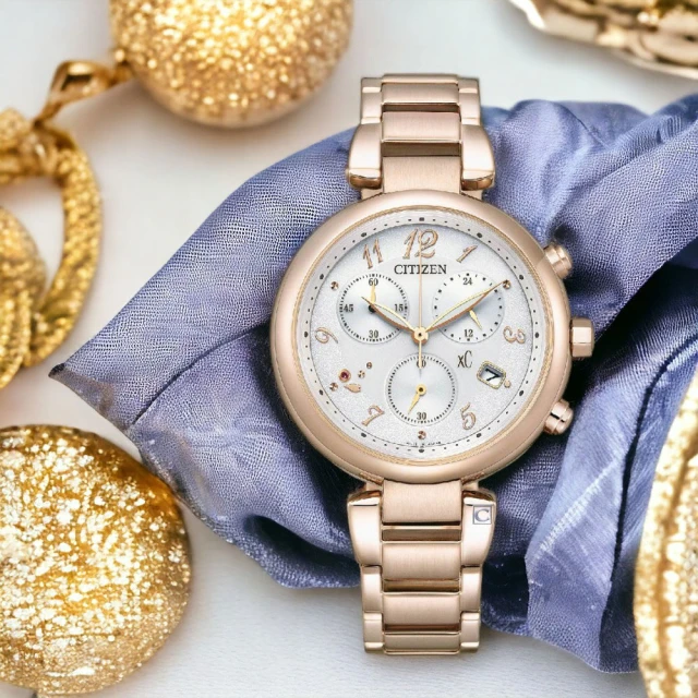 CITIZEN 星辰 XC 限定 三眼 新款 女王節 禮物 藍寶石 手錶-35mm(FB1456-65B)